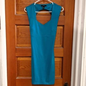 Forever 21 Teal Open-Back Bodycon Dress